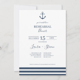 Nautical Anchor Rehearsal Dinner Invitation