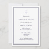 Nautical Anchor Rehearsal Dinner Invitation Kaart (Voorkant)