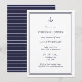 Nautical Anchor Rehearsal Dinner Invitation Kaart (Voorkant / Achterkant)