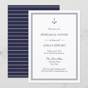Nautical Anchor Rehearsal Dinner Invitation Kaart
