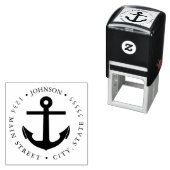 Nautical Anchor Return Label Zelfinktende Stempel (In situ)