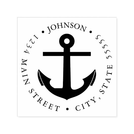 Nautical Anchor Return Label Zelfinktende Stempel (Design)