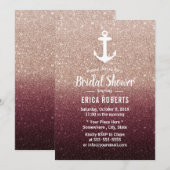 Nautical Anchor Roos Gold Ombre Vrijgezellenfeest Kaart (Voorkant / Achterkant)