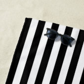 Nautical Anchor Rope Black White Stripes - Aangepa Strandlaken (In situ)