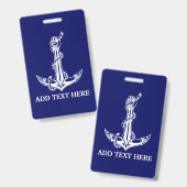 Nautical Anchor Rope Boat Name Badge (Voor- en achterkant)