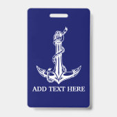 Nautical Anchor Rope Boat Name Badge (Achterkant)