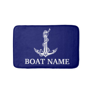 Nautical Anchor Rope Boat Name Badmat