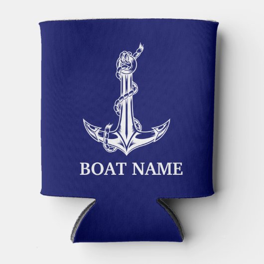 Nautical Anchor Rope Boat Name Blikjeskoeler (Voorkant)