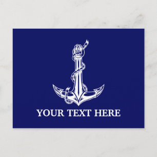 Nautical Anchor Rope Boat Name Briefkaart