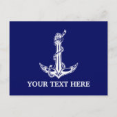  Nautical Anchor Rope Boat Name Briefkaart (Voorkant)