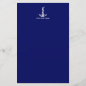 Nautical Anchor Rope Boat Name Briefpapier (Voorkant)