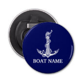  Nautical Anchor Rope Boat Name Button Flesopener (Voorkant)