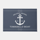 Nautical Anchor Rope Boat Name Deurmat (Voorkant)