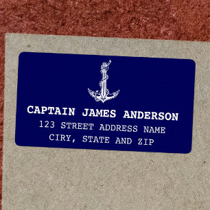 Nautical Anchor Rope Boat Name Etiket