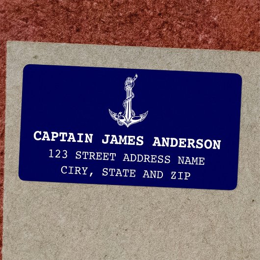 Nautical Anchor Rope Boat Name Etiket