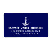 Nautical Anchor Rope Boat Name Etiket (Voorkant)