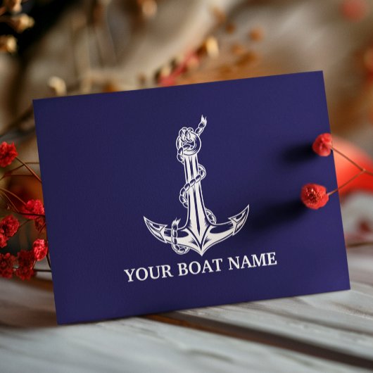  Nautical Anchor Rope Boat Name Feestdagenkaart