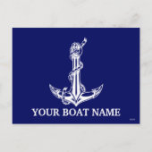  Nautical Anchor Rope Boat Name Feestdagenkaart (Achterkant)