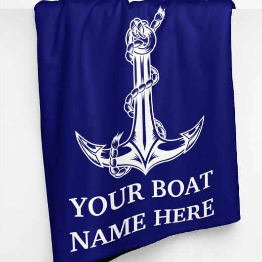  Nautical Anchor Rope Boat Name Fleece Deken