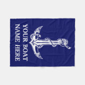  Nautical Anchor Rope Boat Name Fleece Deken (Voorkant (Horizontaal))