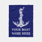  Nautical Anchor Rope Boat Name Fleece Deken (Voorkant)