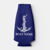  Nautical Anchor Rope Boat Name Flesjeskoeler (Voorkant)