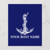 Nautical Anchor Rope Boat Name Flyer (Achterkant)