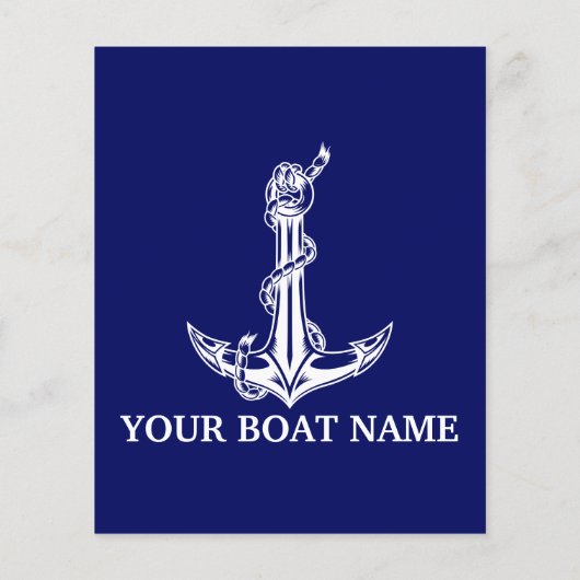  Nautical Anchor Rope Boat Name Flyer (Achterkant)