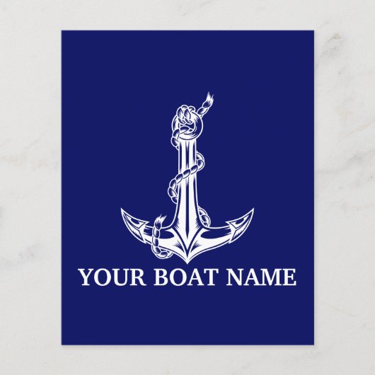  Nautical Anchor Rope Boat Name Flyer (Voorkant)