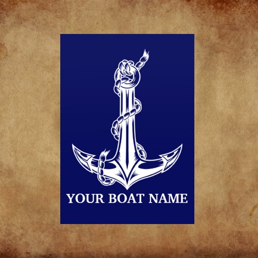 Nautical Anchor Rope Boat Name Flyer