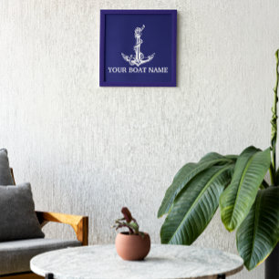 Nautical Anchor Rope Boat Name Foto Afdruk