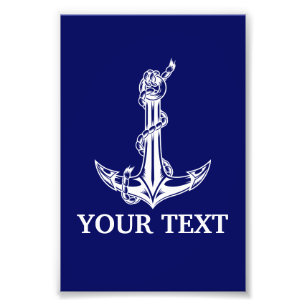 Nautical Anchor Rope Boat Name Foto Afdruk