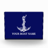 Nautical Anchor Rope Boat Name Fotoblokken (Voorkant)