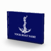 Nautical Anchor Rope Boat Name Fotoblokken (Rechts)