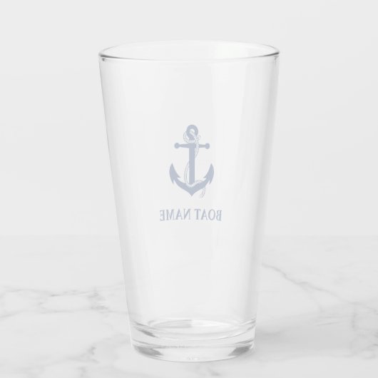 Nautical Anchor Rope Boat Name Glas (Achterkant)