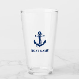 Nautical Anchor Rope Boat Name Glas