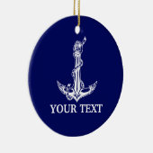  Nautical Anchor Rope Boat Name Keramisch Ornament (Rechts)