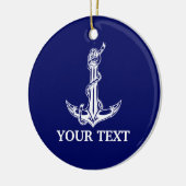  Nautical Anchor Rope Boat Name Keramisch Ornament (Links)