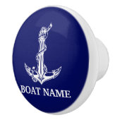  Nautical Anchor Rope Boat Name Keramische Knop (Rechts)