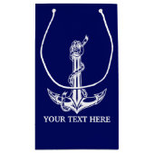 Nautical Anchor Rope Boat Name Klein Cadeauzakje (Achterkant)