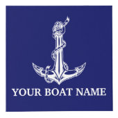 Nautical Anchor Rope Boat Name Kubus (Voorkant)