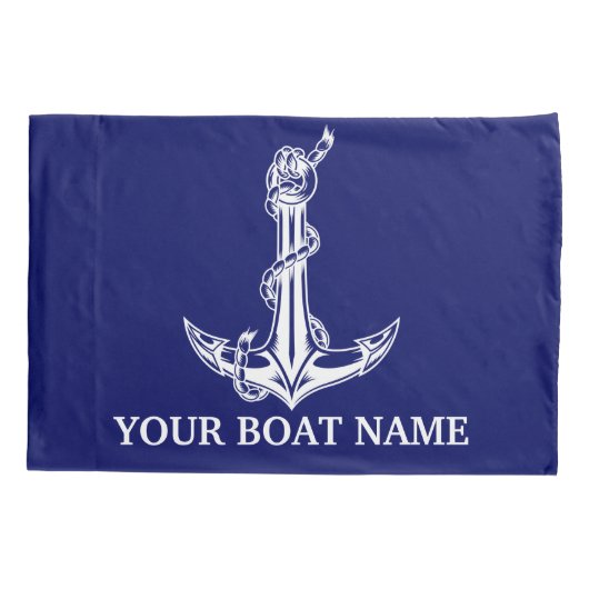  Nautical Anchor Rope Boat Name Kussensloop (Achterkant)