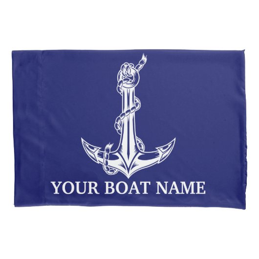  Nautical Anchor Rope Boat Name Kussensloop (Voorkant)