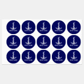 Nautical Anchor Rope Boat Name Labels (Vel)