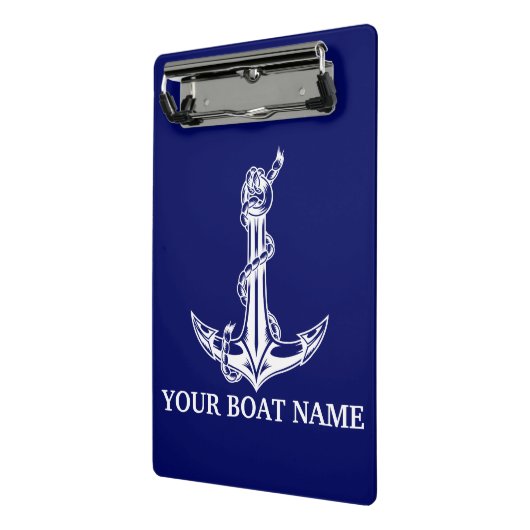  Nautical Anchor Rope Boat Name Mini Klembord (Angled2)