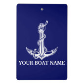  Nautical Anchor Rope Boat Name Mini Klembord (Achterkant)