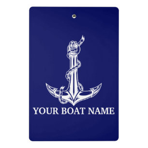 Nautical Anchor Rope Boat Name Mini Klembord