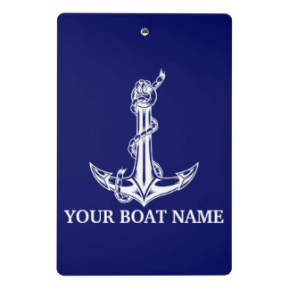 Nautical Anchor Rope Boat Name Mini Klembord