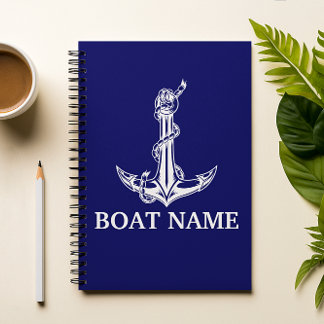 Nautical Anchor Rope Boat Name Notitieboek