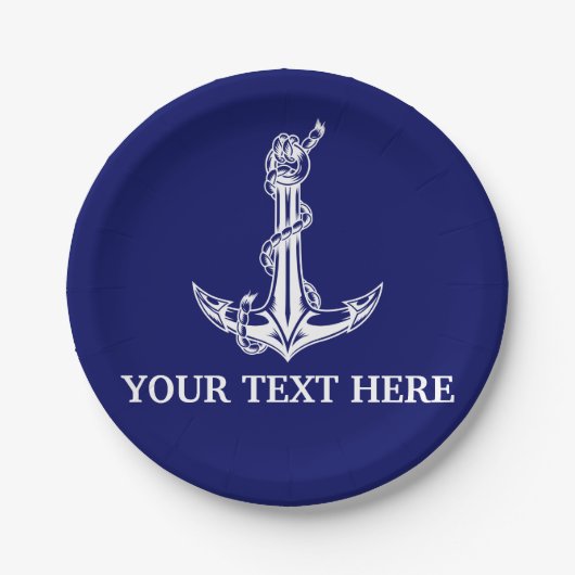  Nautical Anchor Rope Boat Name Papieren Bordje (Voorkant)
